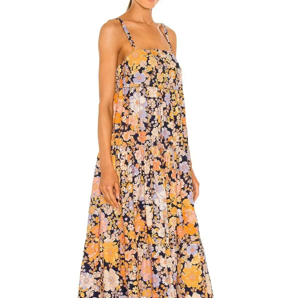 Free People Park Slope Floral Cotton Maxi Dress. OVERSIZED** US M - Picture 7 of 10